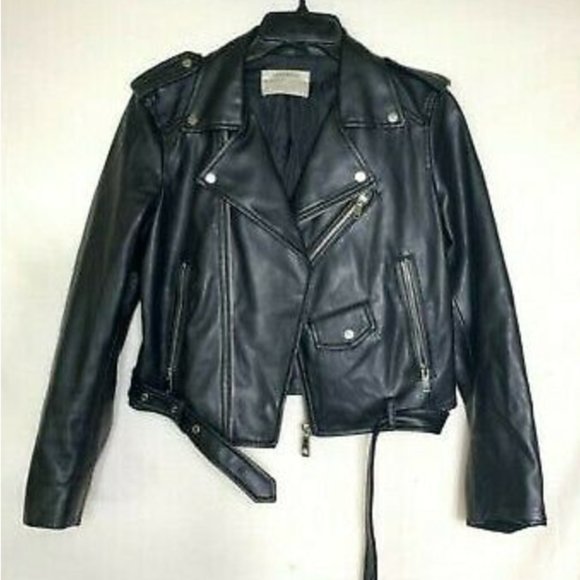 Zara Basic Faux Leather Moto Jacket - Picture 2 of 5